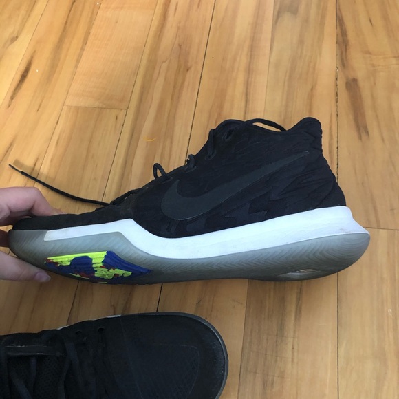 Black kyrie 3’s with cool bottoms. - Picture 3 of 7